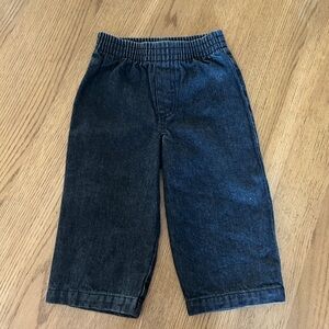VTG Disney Baby 100% Cotton Black Denim Elastic Waist Pants 12-18 Months